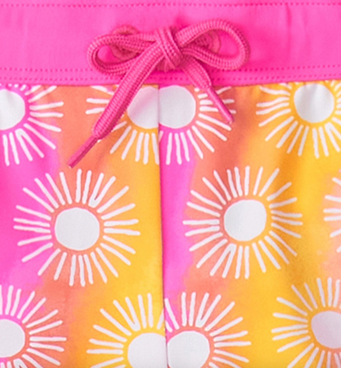 Neon Pink Sun Shine In Rashguard & Swim Shorts