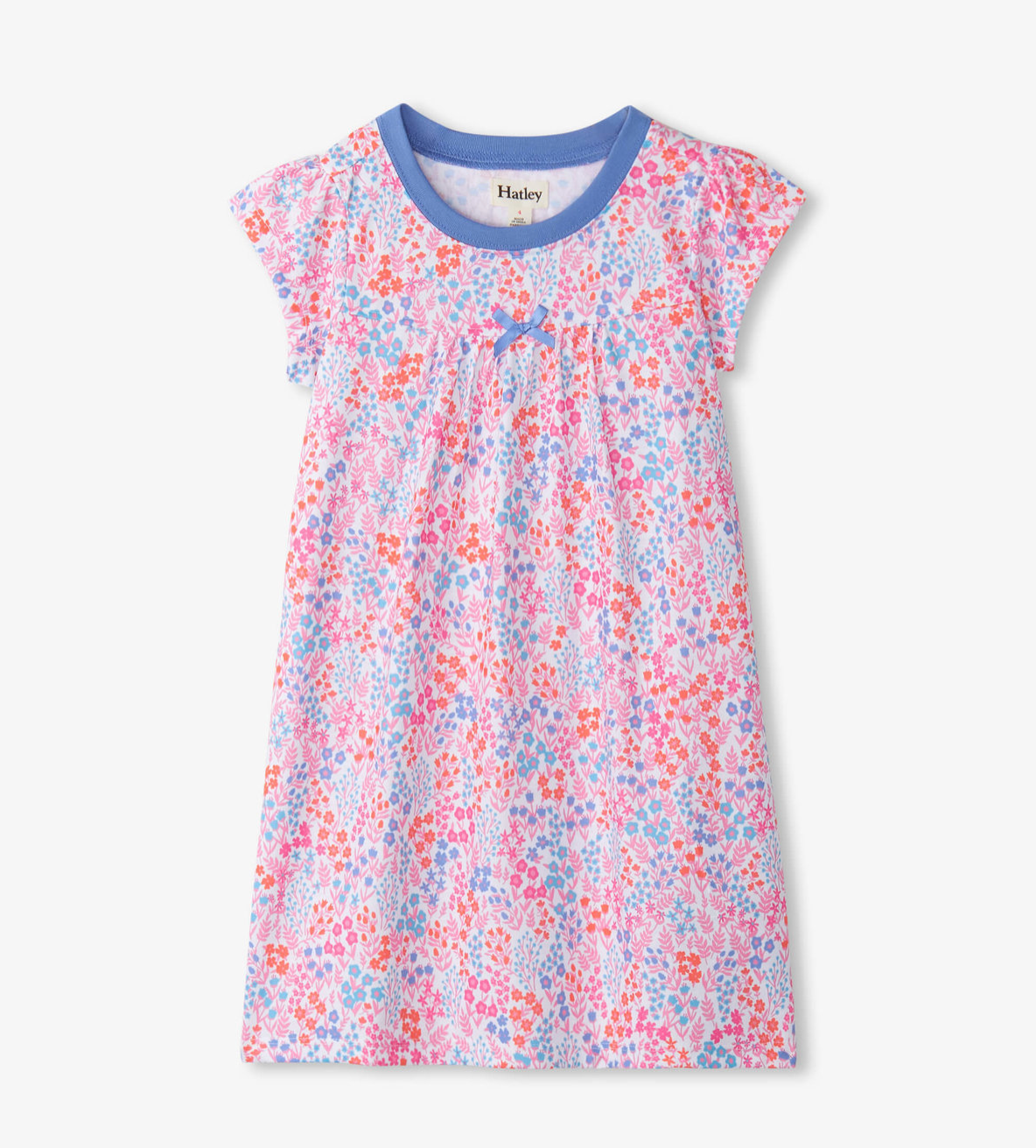 Pink Blue Ditsy Floral SS Nightdress