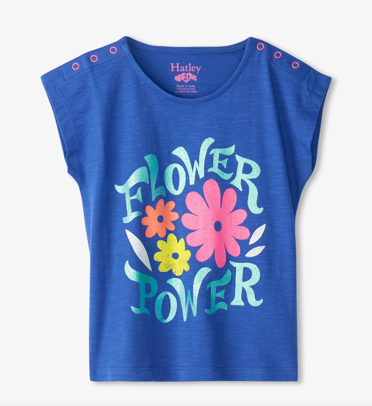 Blue Flower Power Snap Tee & Flower Shorts