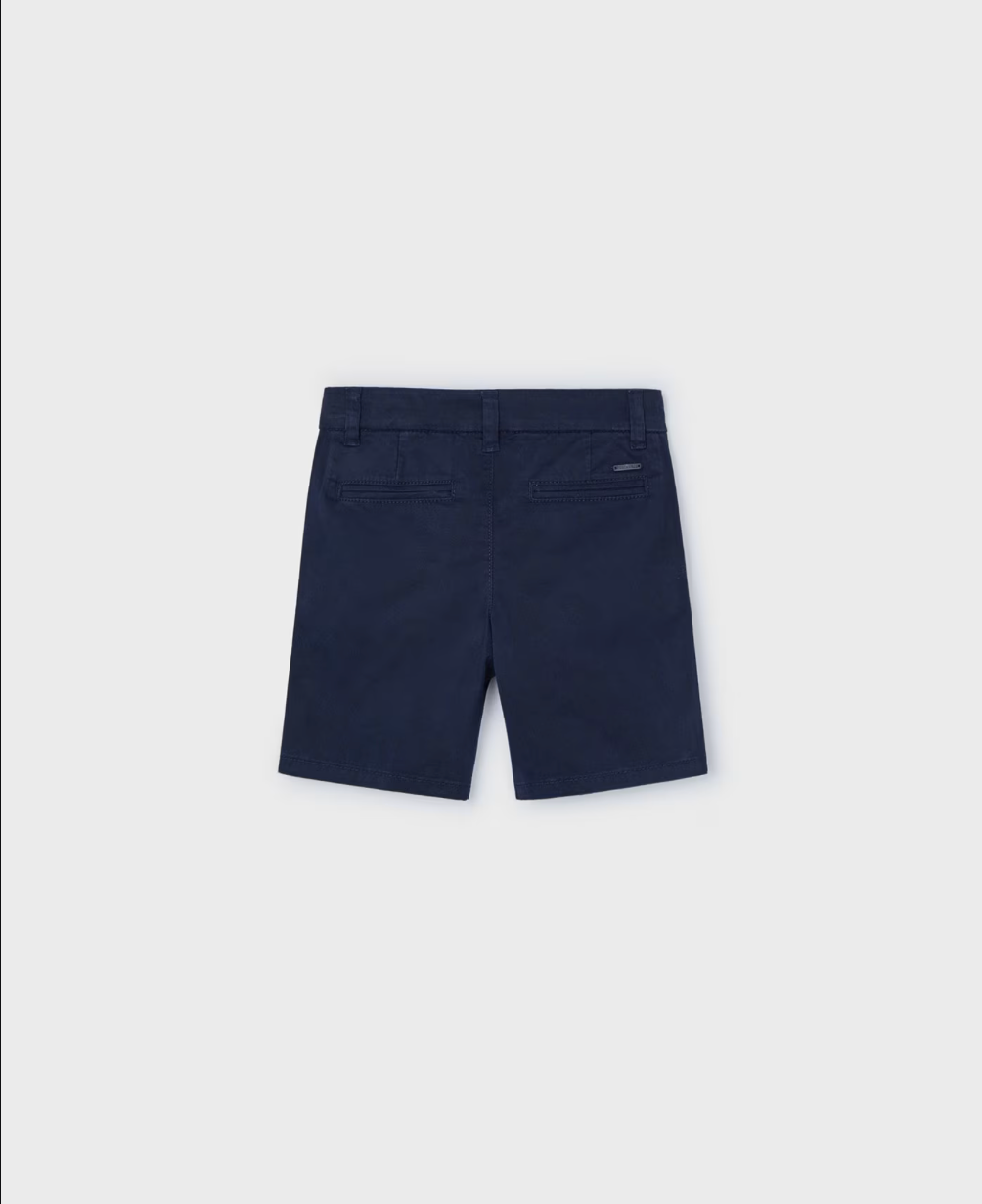 Navy Basic Twill Chino Shorts