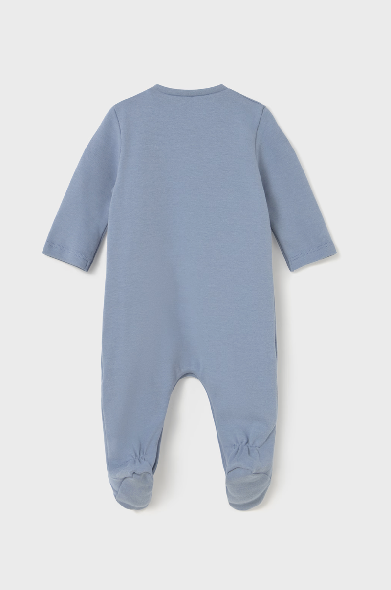 Blue Snap Jungle Animal Applique Footie