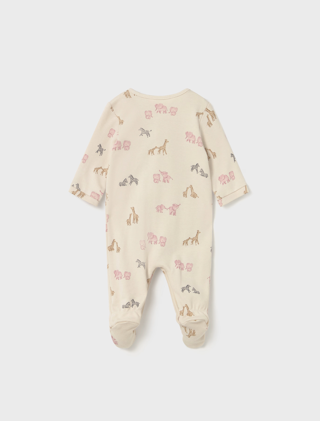 Jungle Animal Pair Pink Print Footie