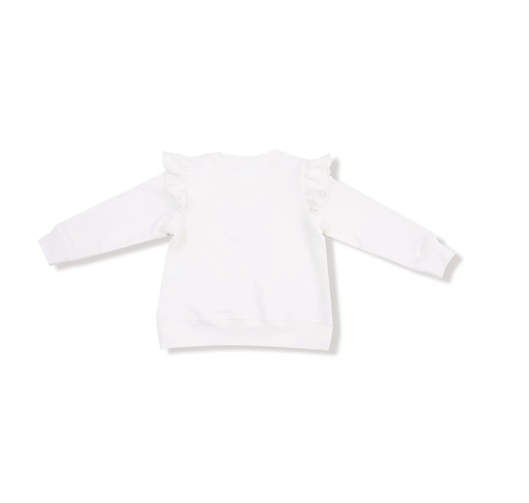 White Candy Canes Ruffle Sweatshirt