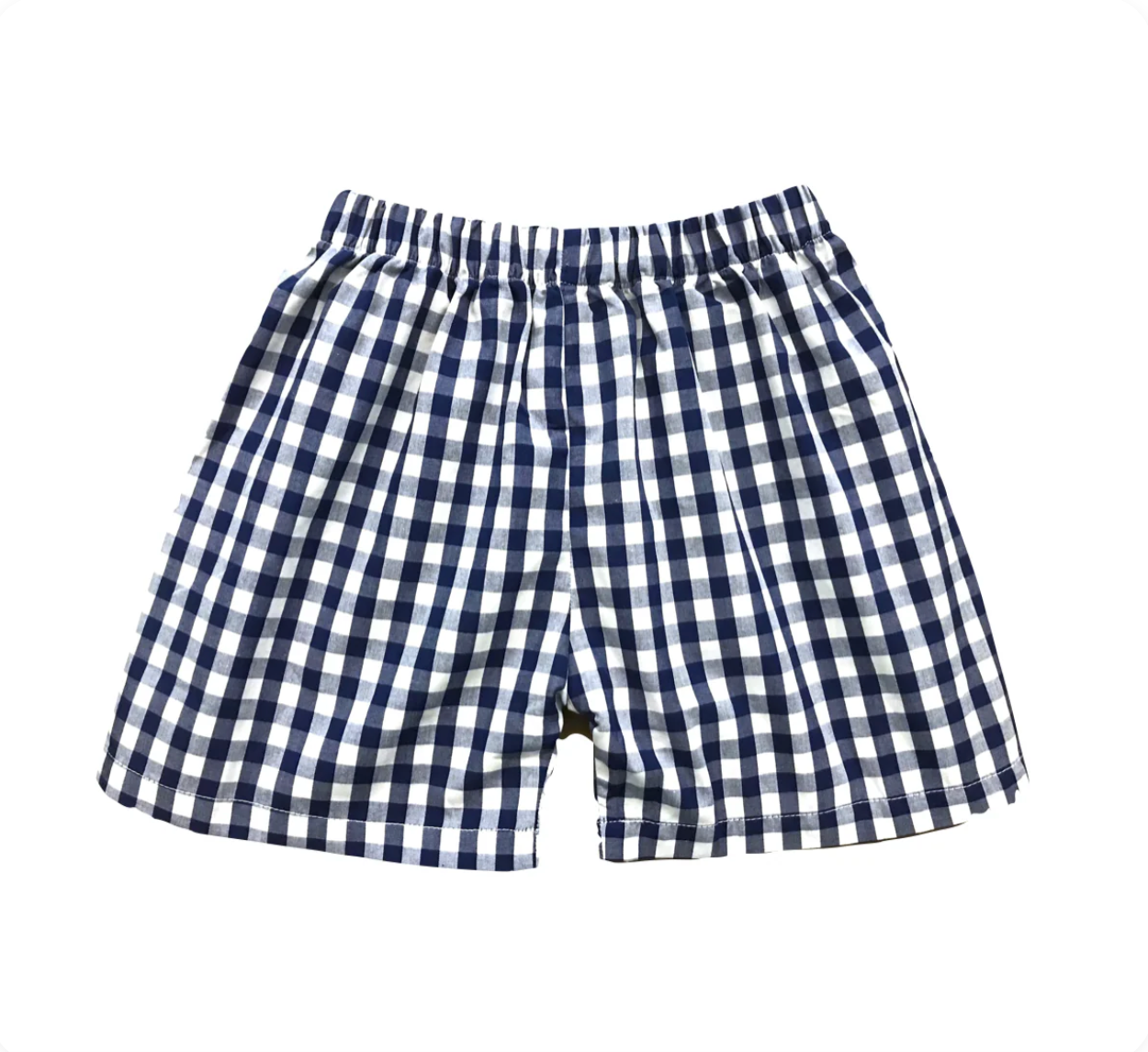 Grey Golf Cart Tee & Navy Gingham Shorts