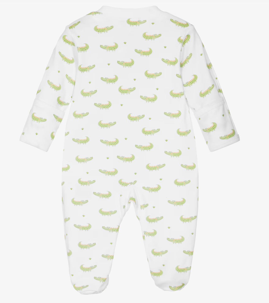 Green Crocodile Camp Print Zip Footie