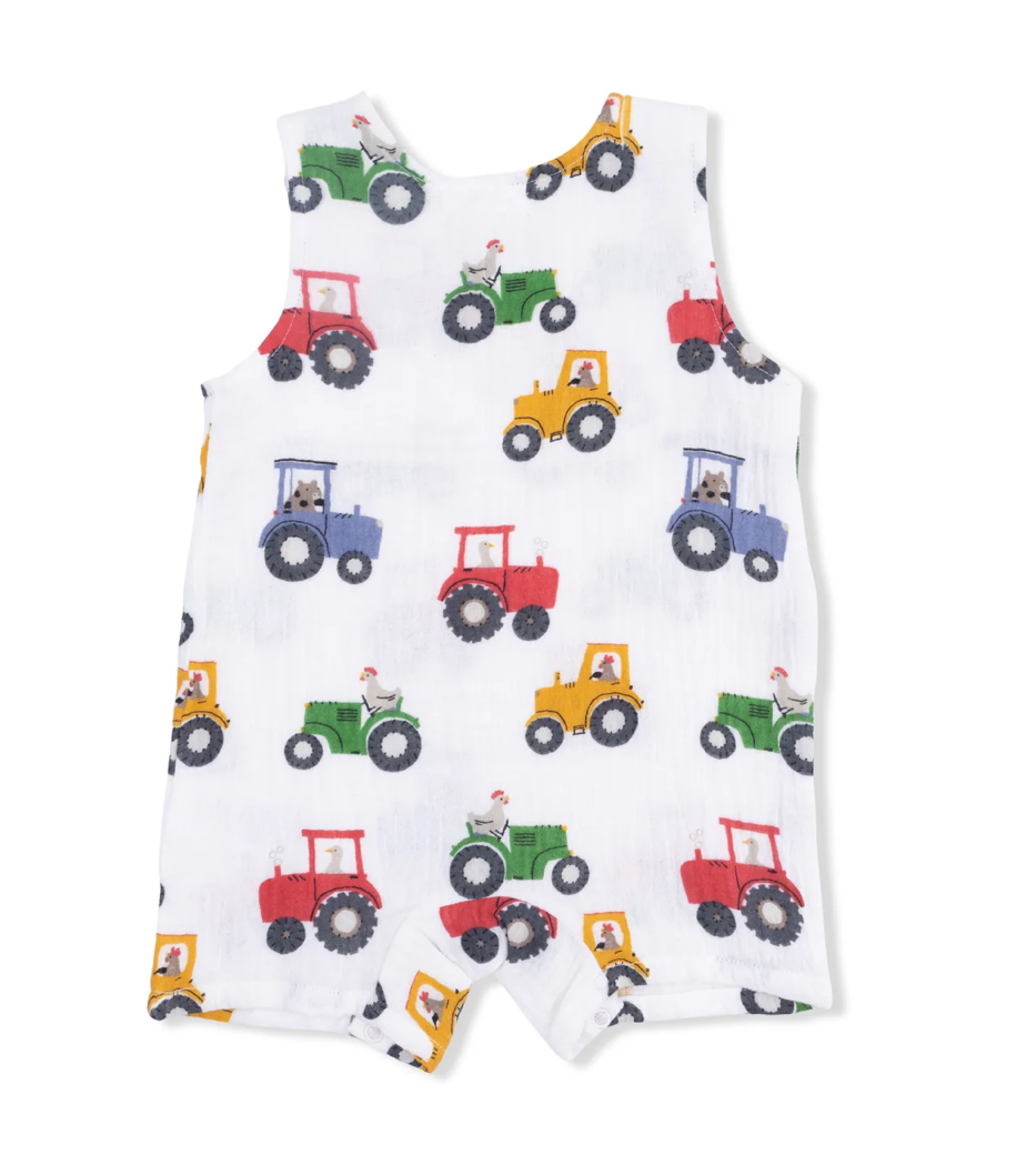 Ivory Tractor Friends Print Sleeveless Jon Jon