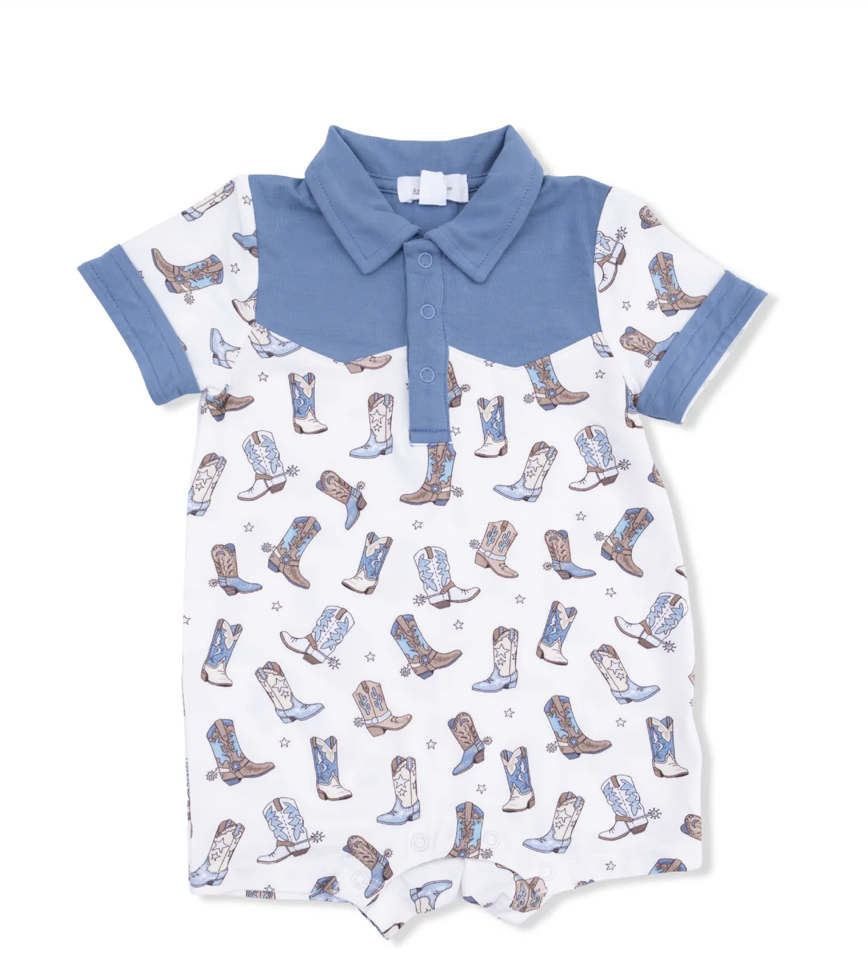 Blue Cowboy Boots Collar Shortie