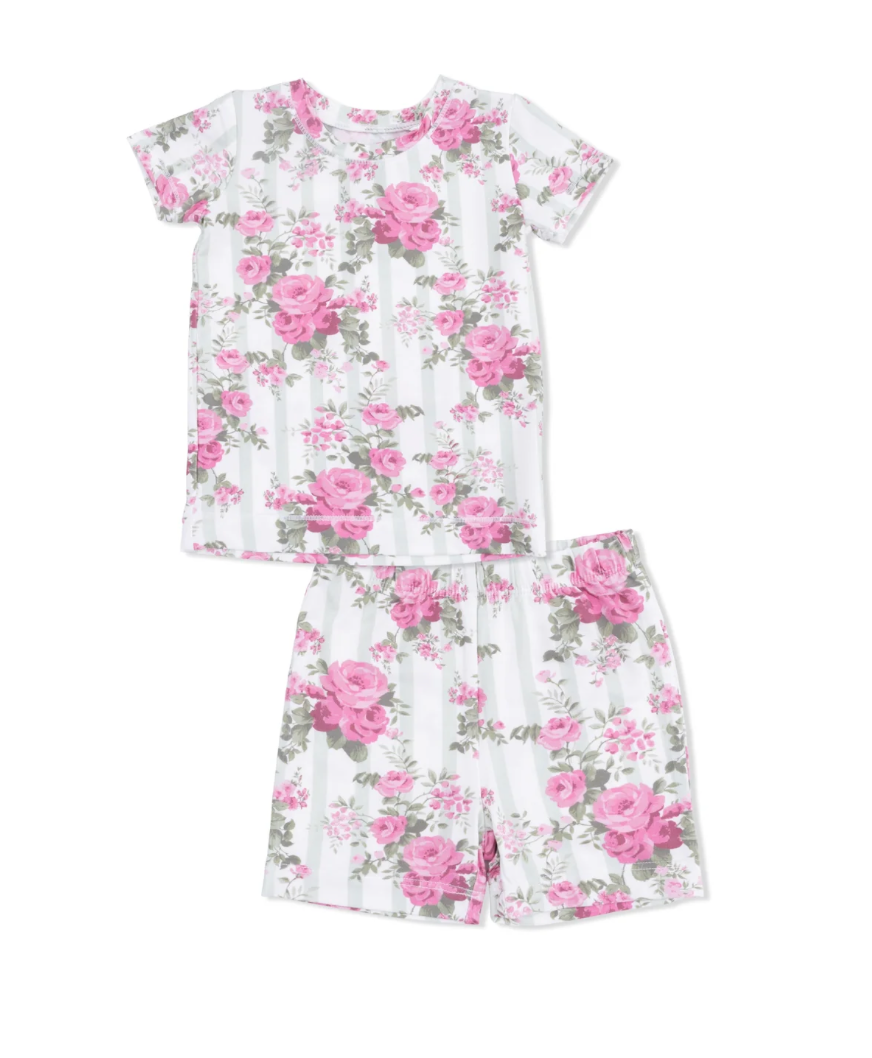 Cabbage Rose Stripe SS PJ Set