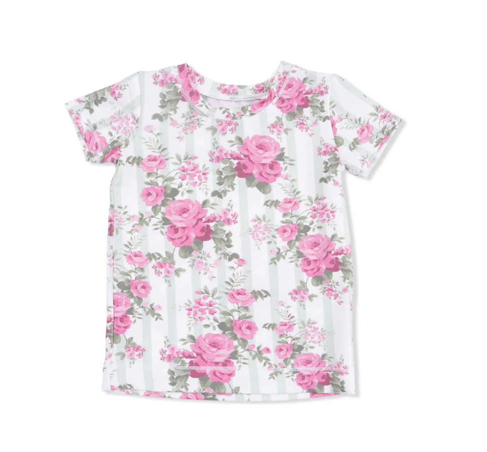 Cabbage Rose Stripe SS PJ Set