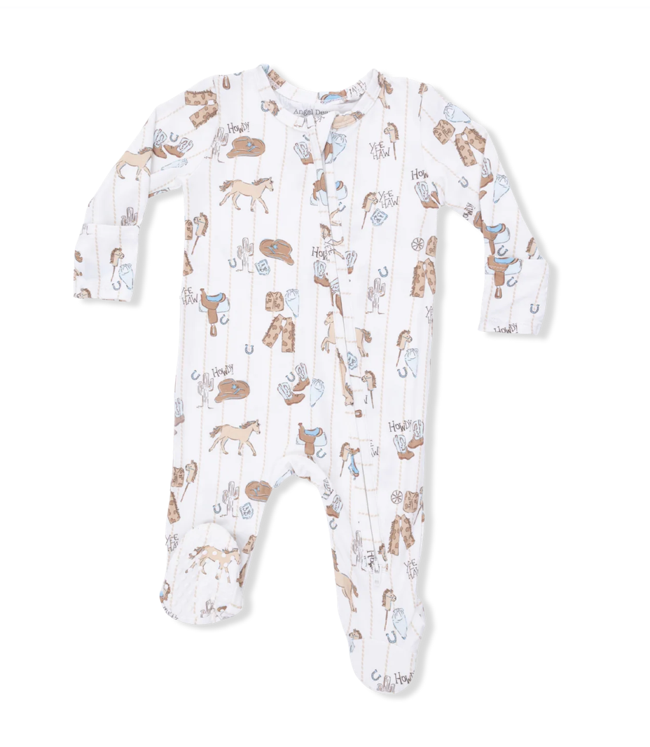 Cowboy Nursery 2-Way Zip Footie