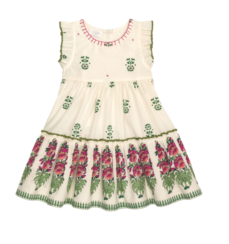 Ivory Block Print Dress