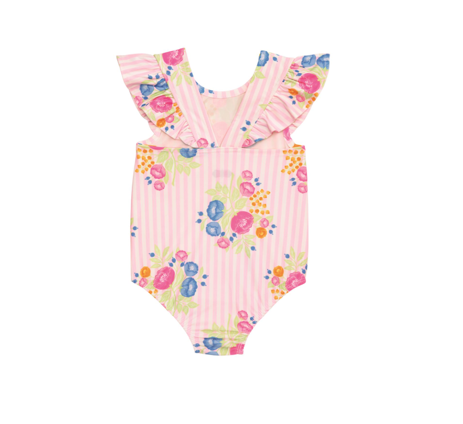 Floral Stripe Swimsuit
