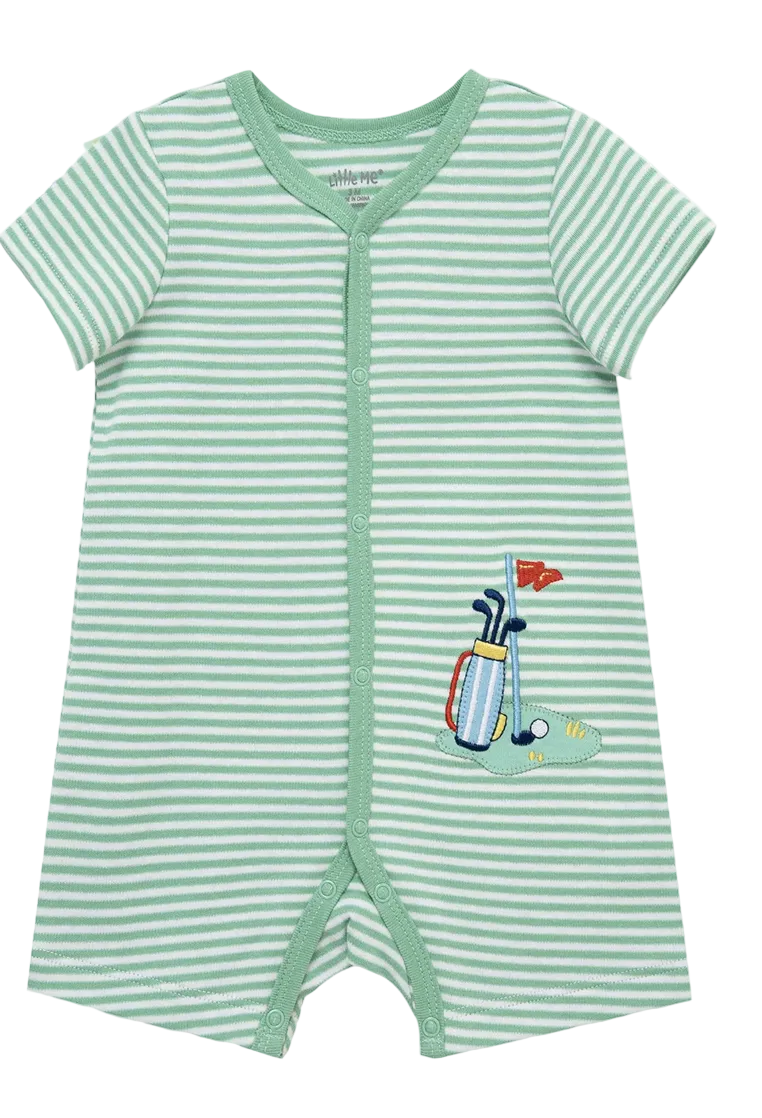 Green Striped Golf Bag Romper