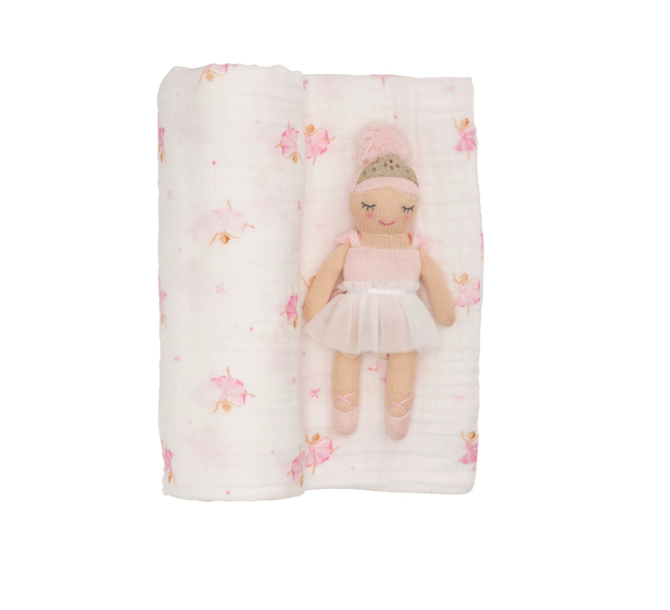 Ballerina Swaddle and Rattle