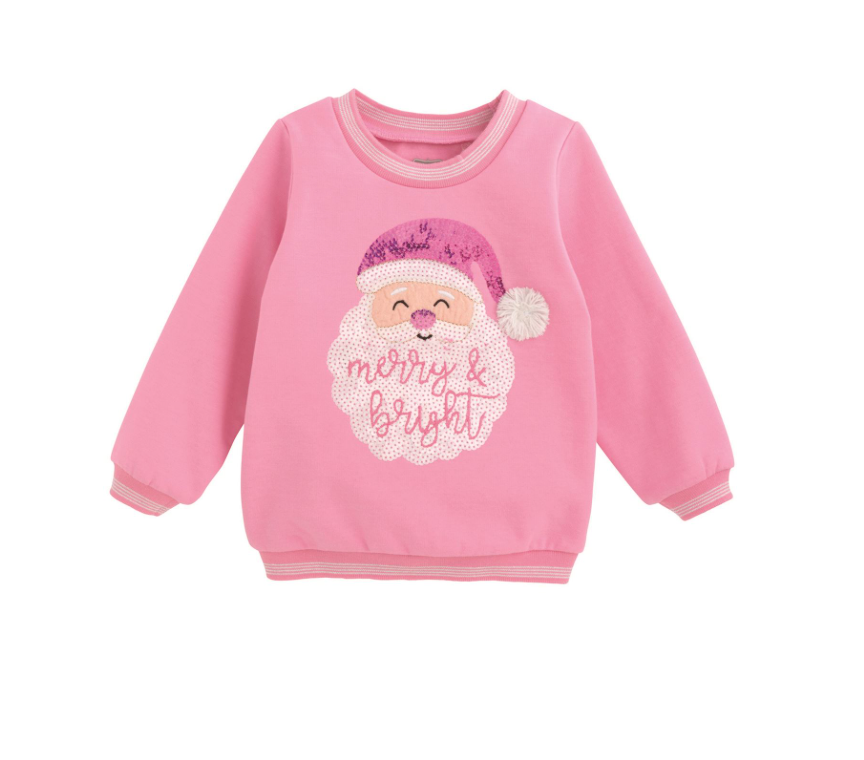Pink Sequin Santa Sweatshirt