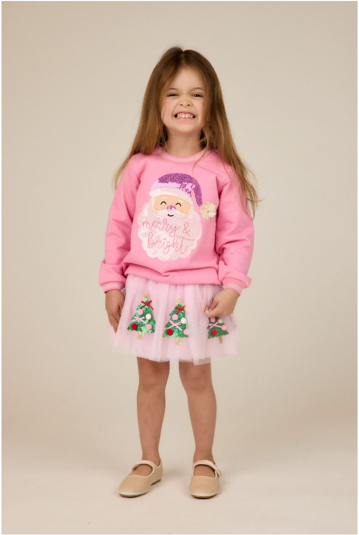 Pink Sequin Santa Sweatshirt