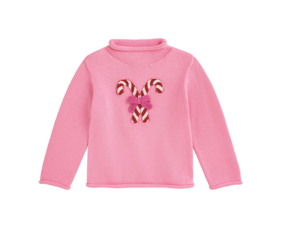 Pink Candycane Rollneck Sweater