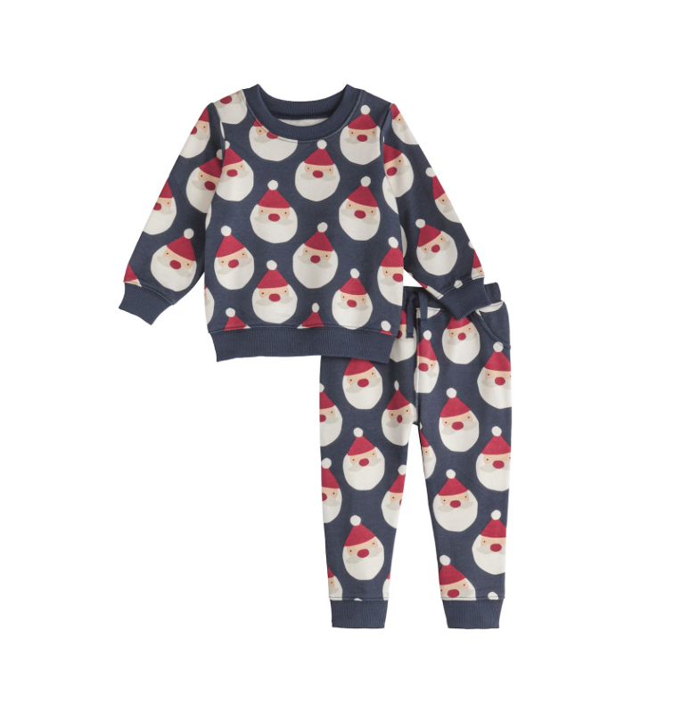 Boy Santa Print Two Piece Set