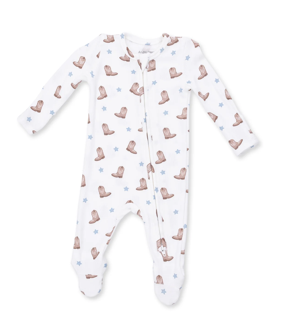 Mini Cowboy Boots Zipper Footie