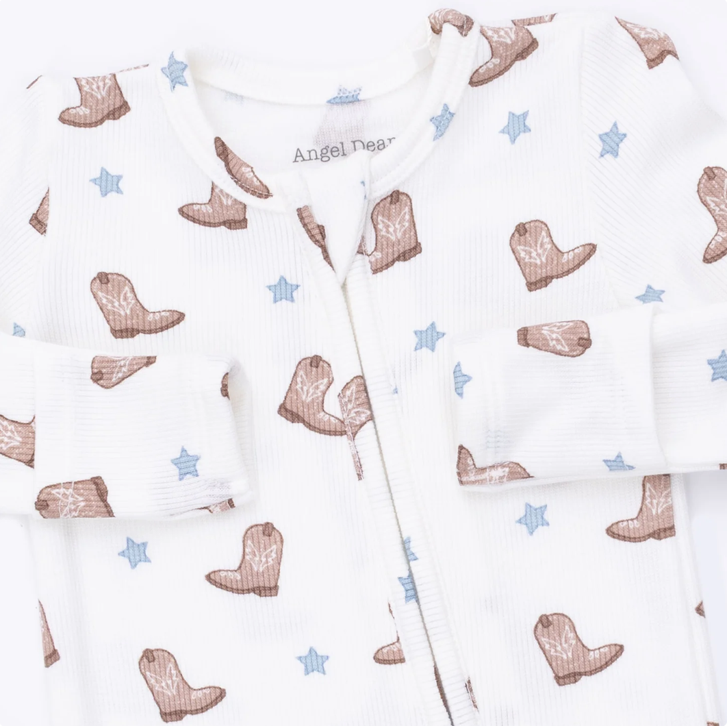 Mini Cowboy Boots Zipper Footie