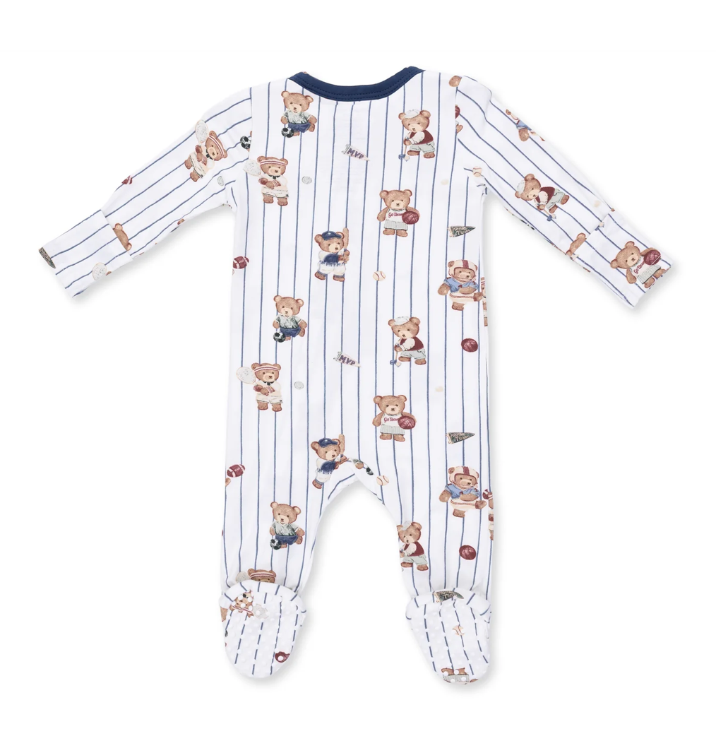 Mixed Sports Bear Zipper Footie