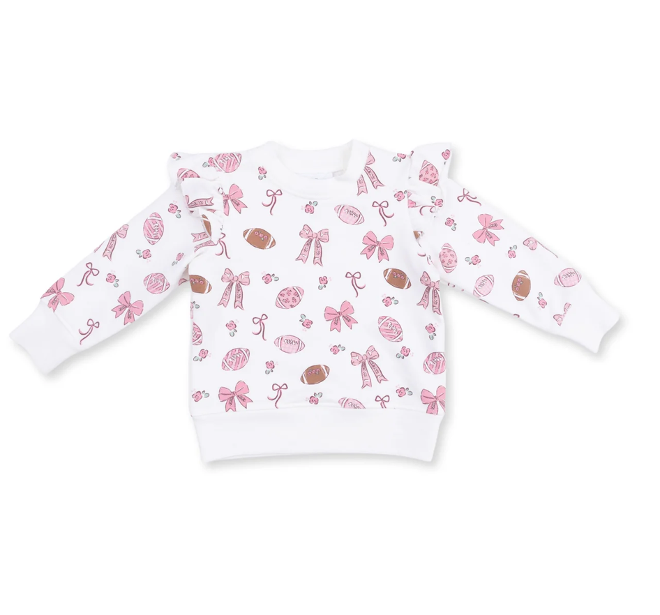 Footballs and Bows Sweatshirt Set