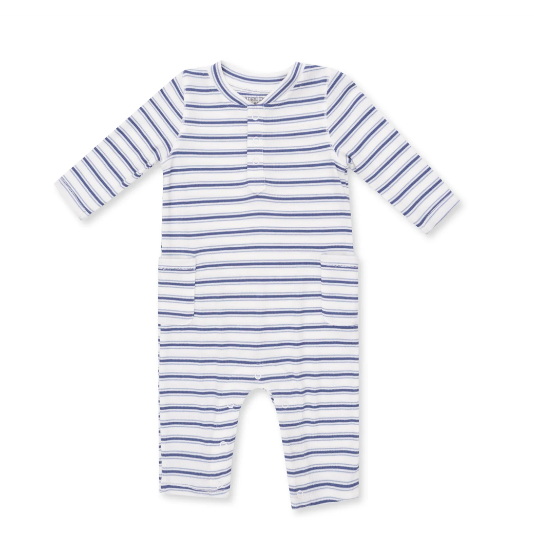 Blue Vintage Stripe Romper