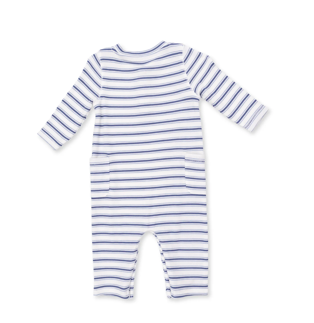 Blue Vintage Stripe Romper