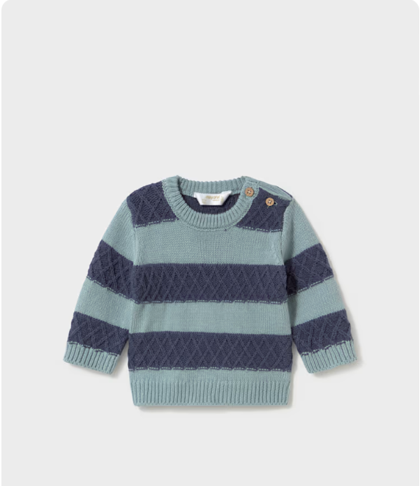 Teal and Navy Striped Sweater