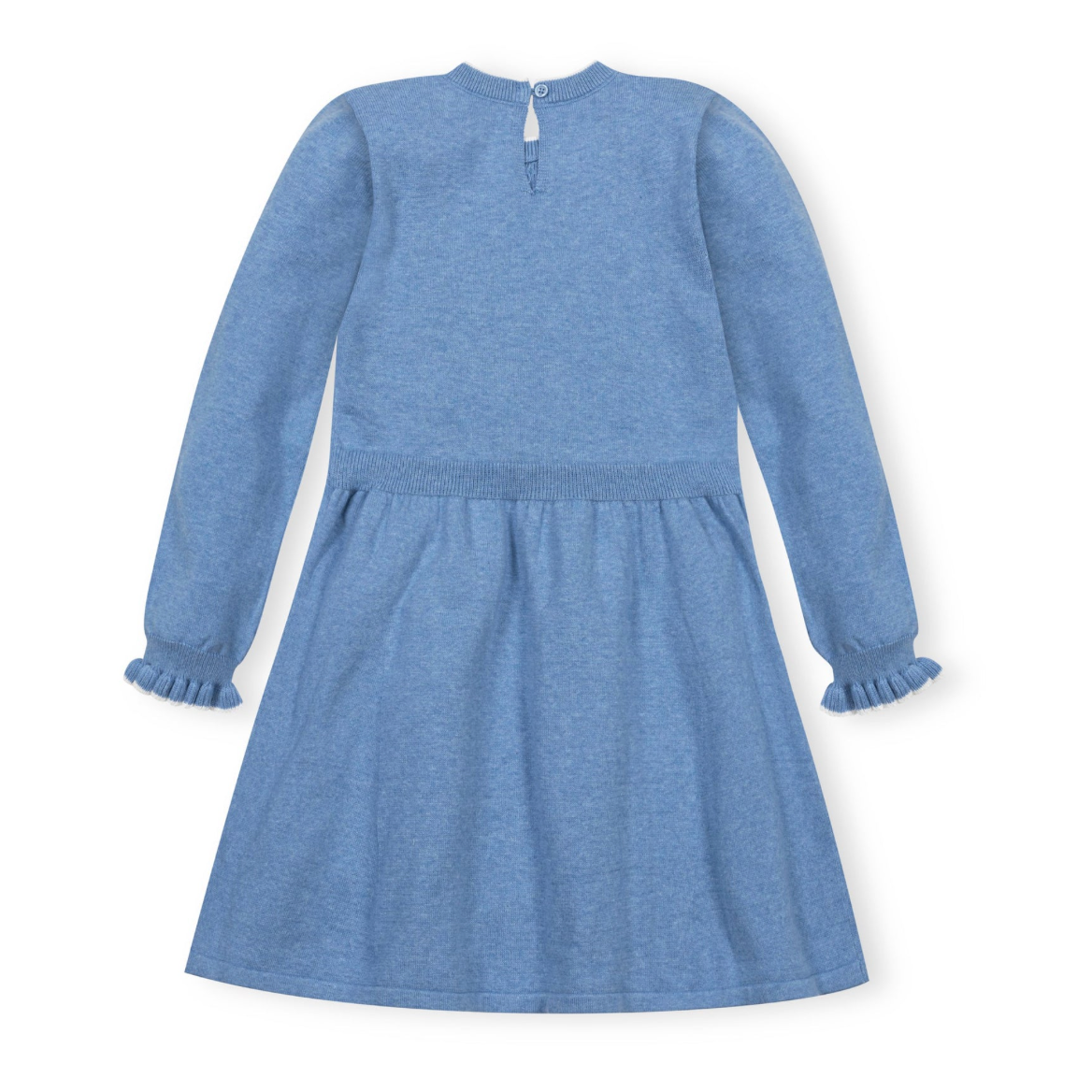 Blue Heather Organic Ruffle Bodice Sweater Dress