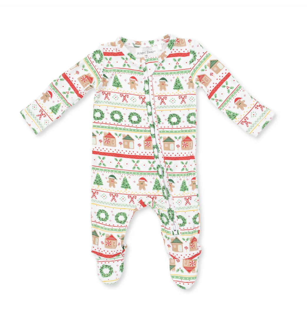 Gingerbread Fair Isle Zipper Footie