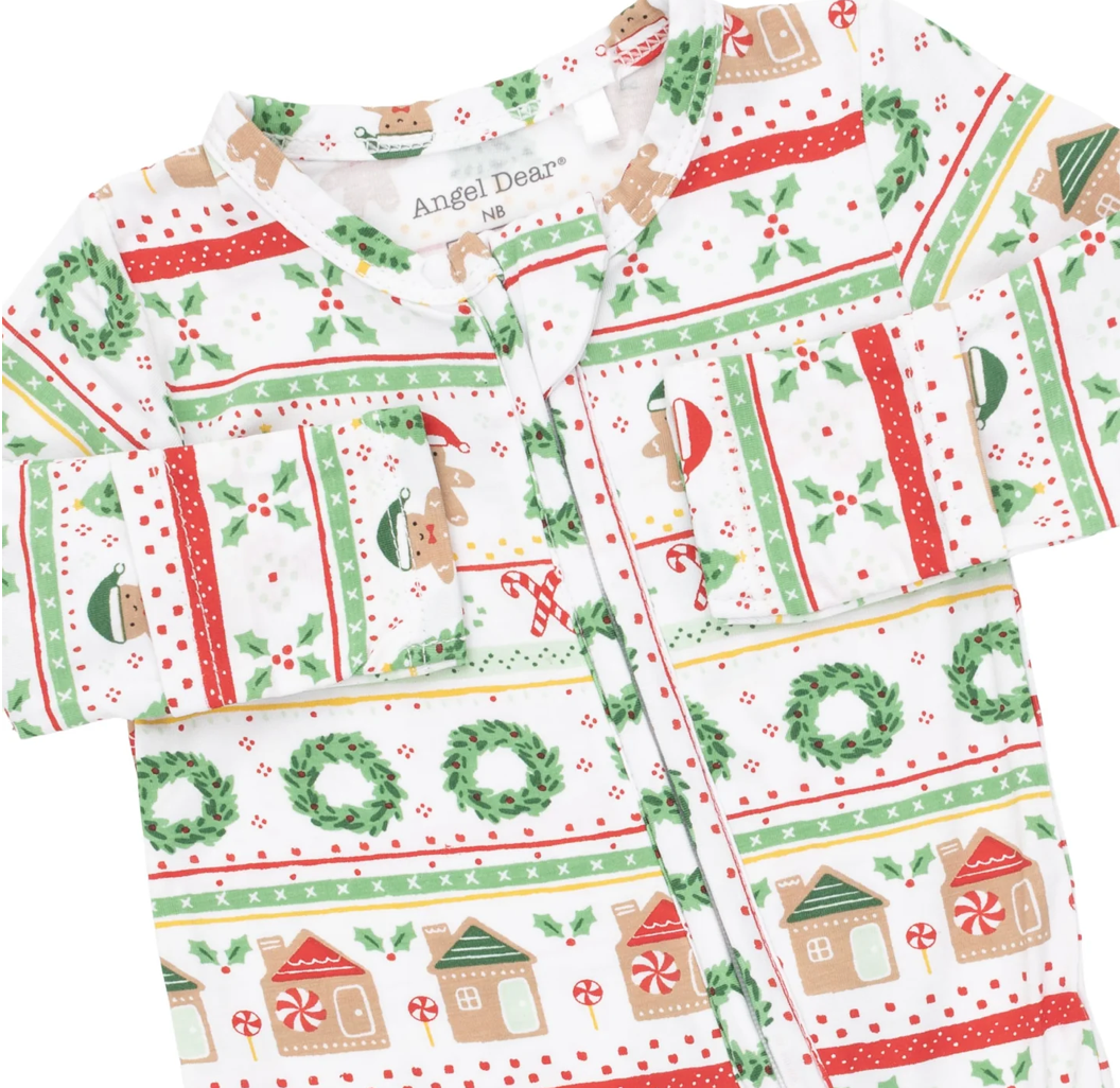 Gingerbread Fair Isle Zipper Footie