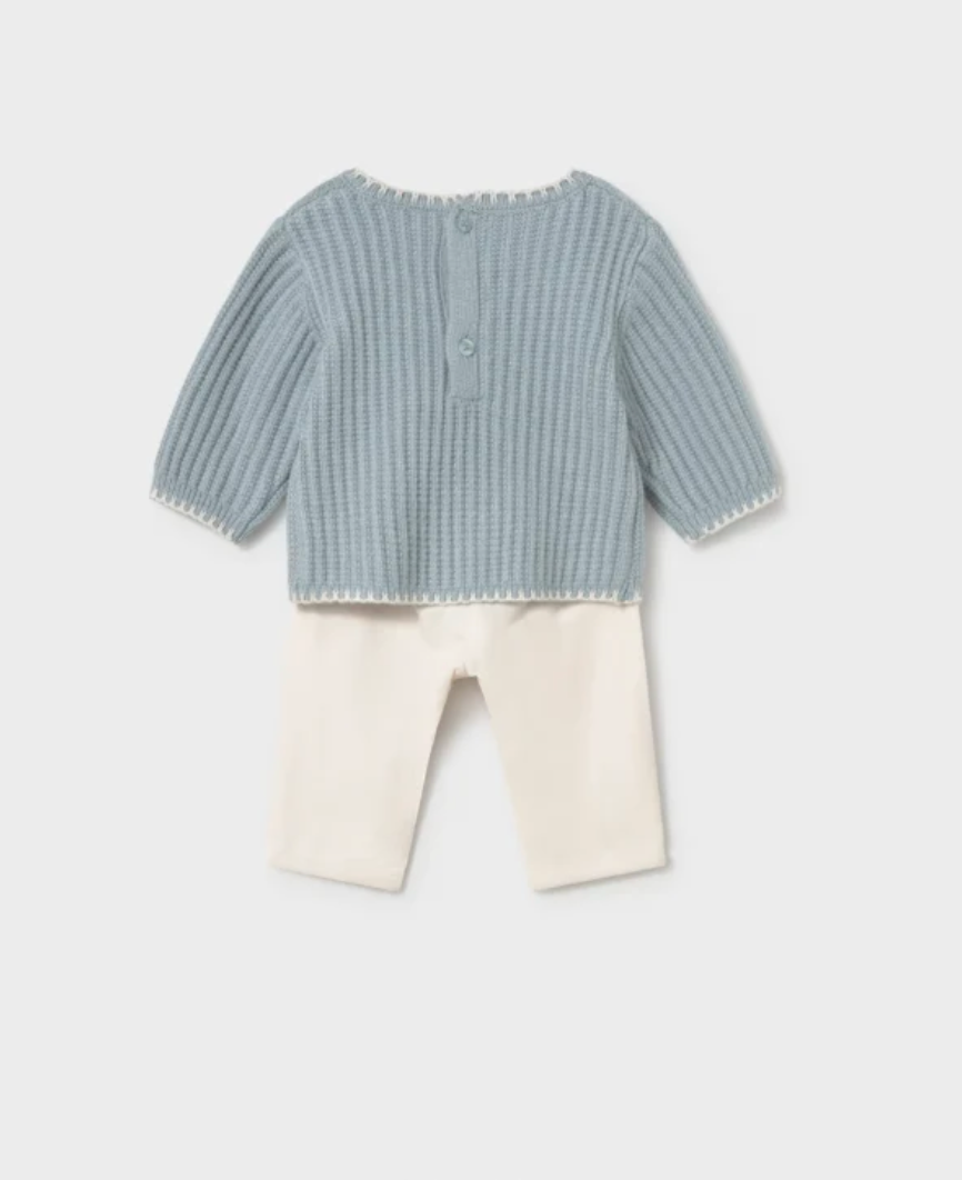 Light Blue Sweater and Corduroy Pant Set