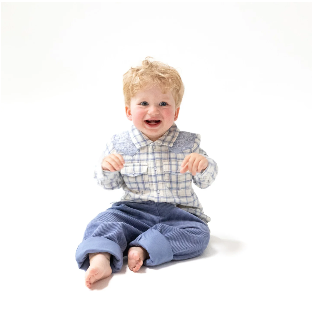 Blue Plaid Western Pearl Snap HOWDY Shirt