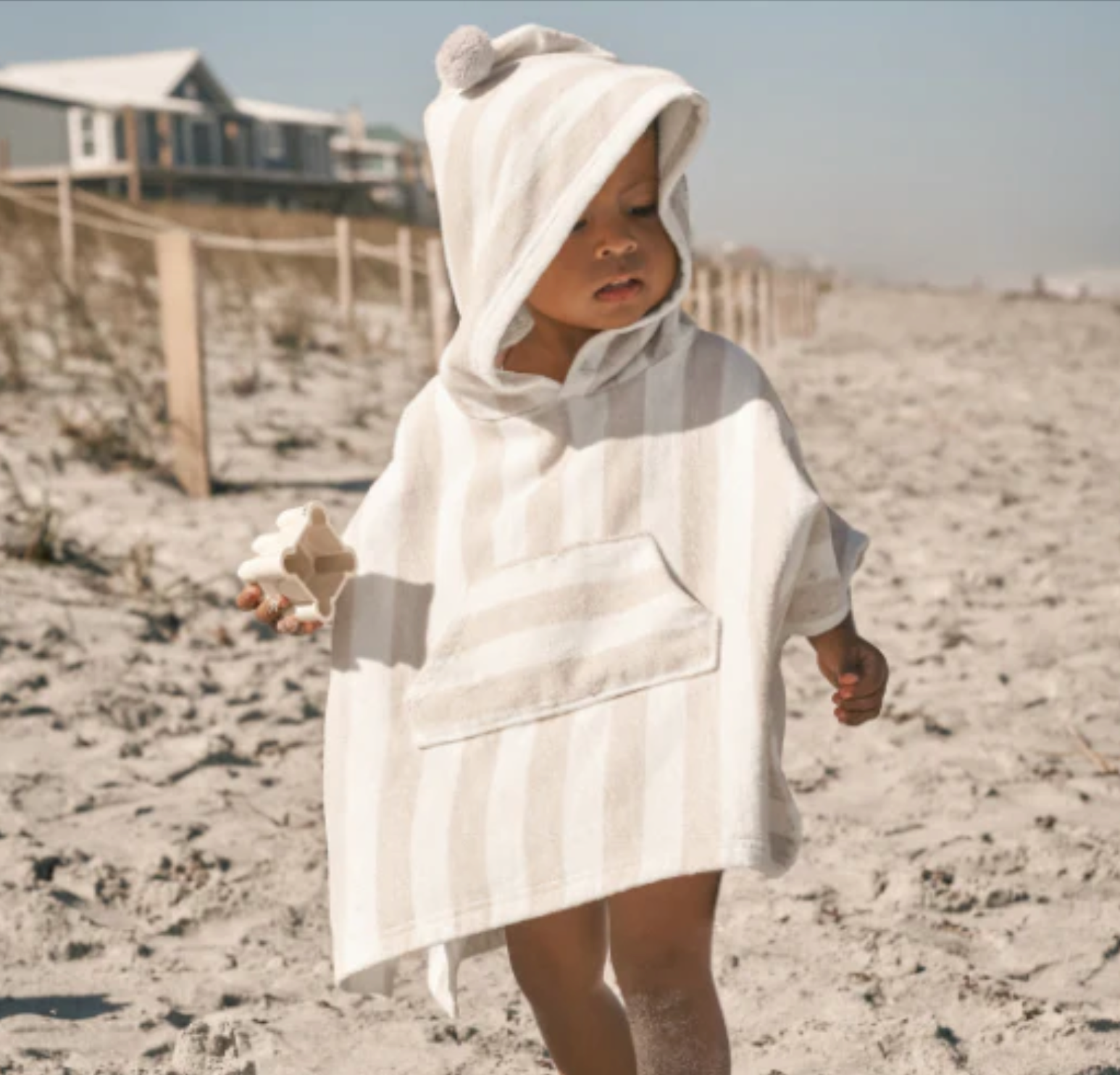 Taupe Beach Poncho Coverup
