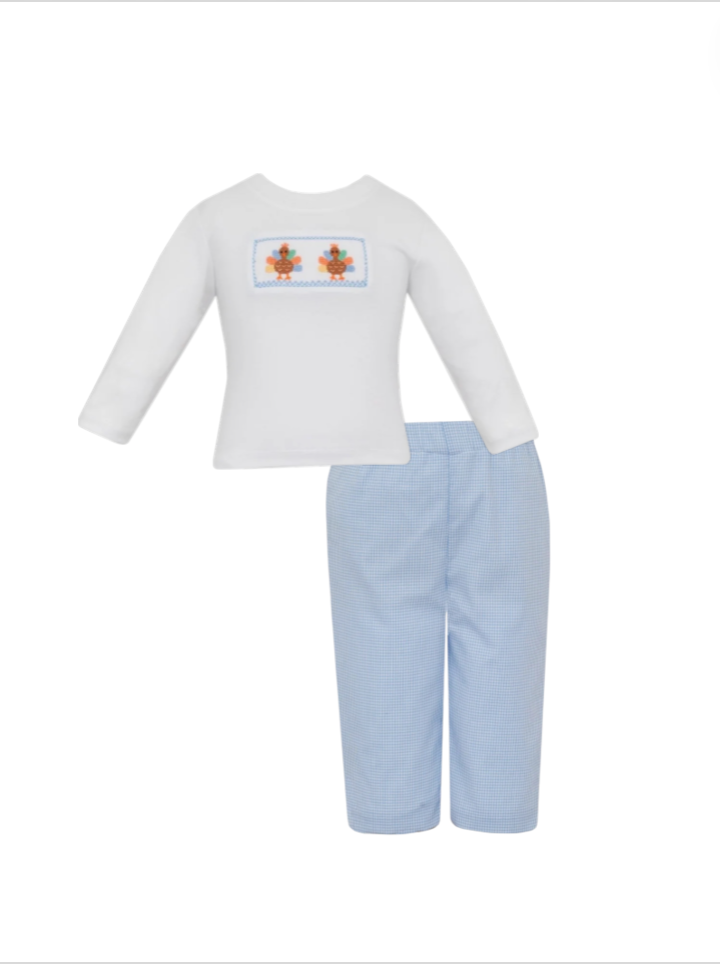 Turkey Blue Check Pant Set