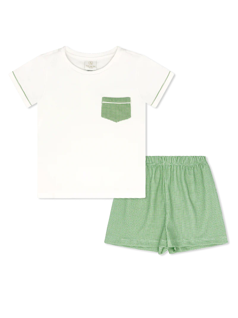 Green Minigingham Short Set