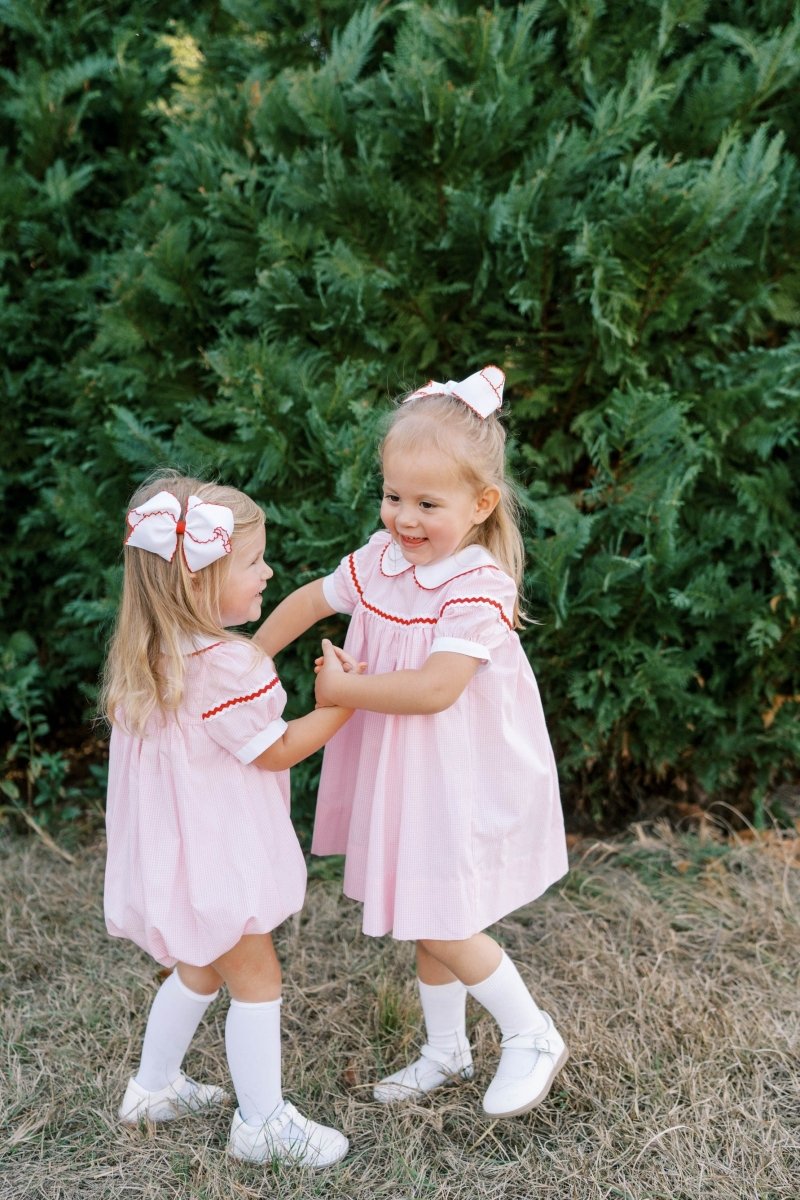 Classic Pink Minigingham Ric Rac Dress