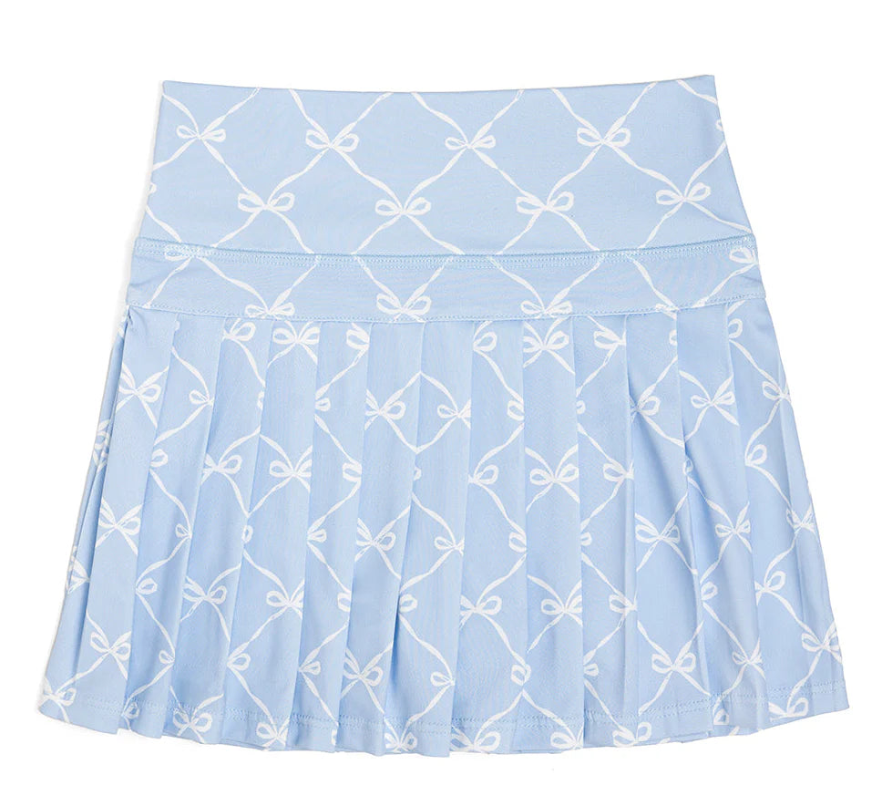 Sky Blue Bow Trellis Athletic Skort
