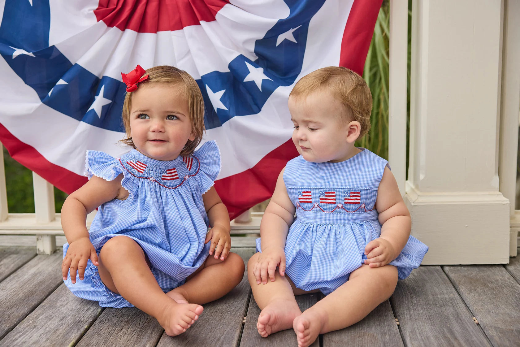 Smocked Apron Bubble - Flags