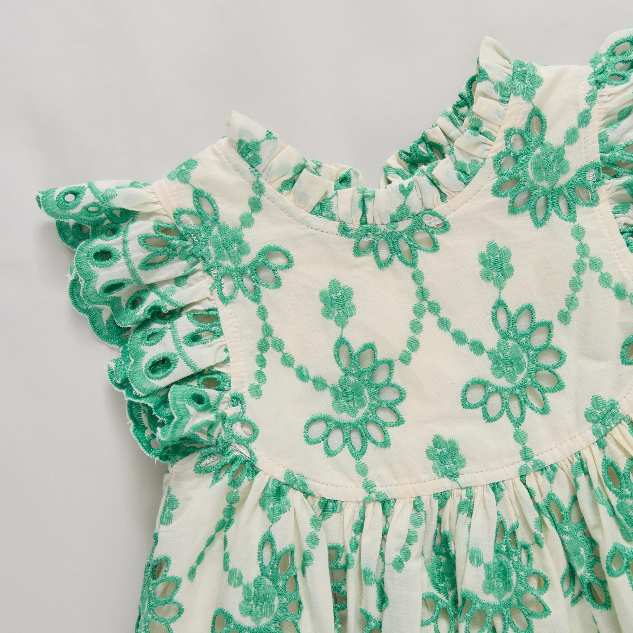 Kelly Green Eyelet Cynthia Dress