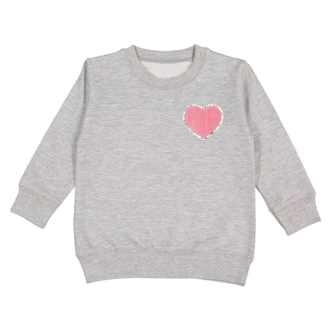 Heart Patch Gray Sweatshirt