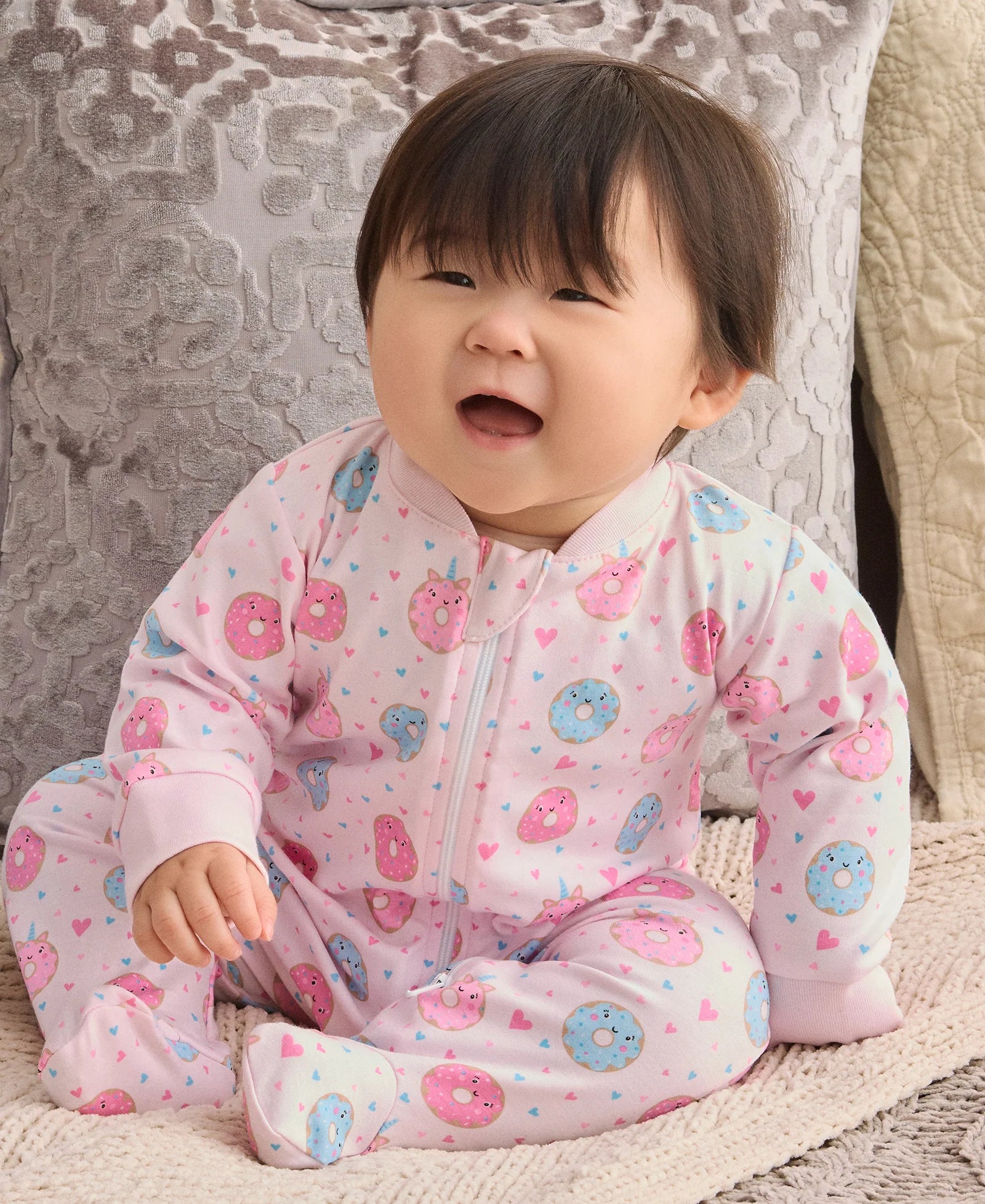 Kissy Sweet Donut Zipper Footie