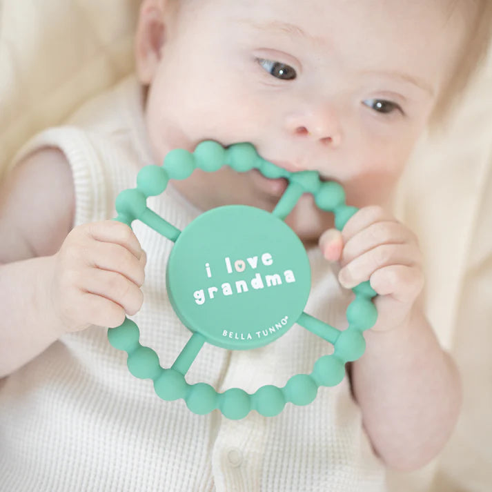 Green I Love Grandma Happy Teether