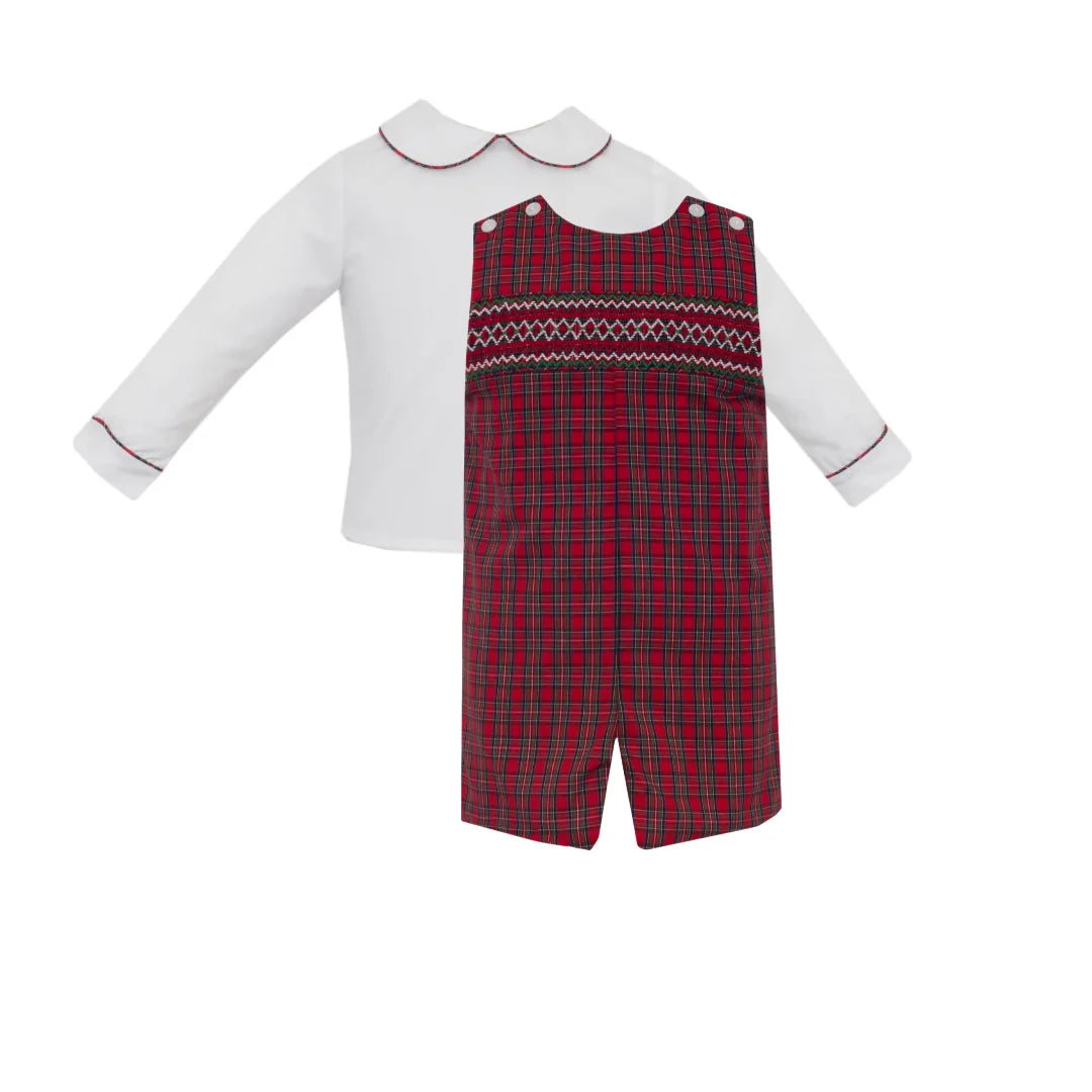Charles Red Plaid Jon Jon with Peter Pan Collar Shirt