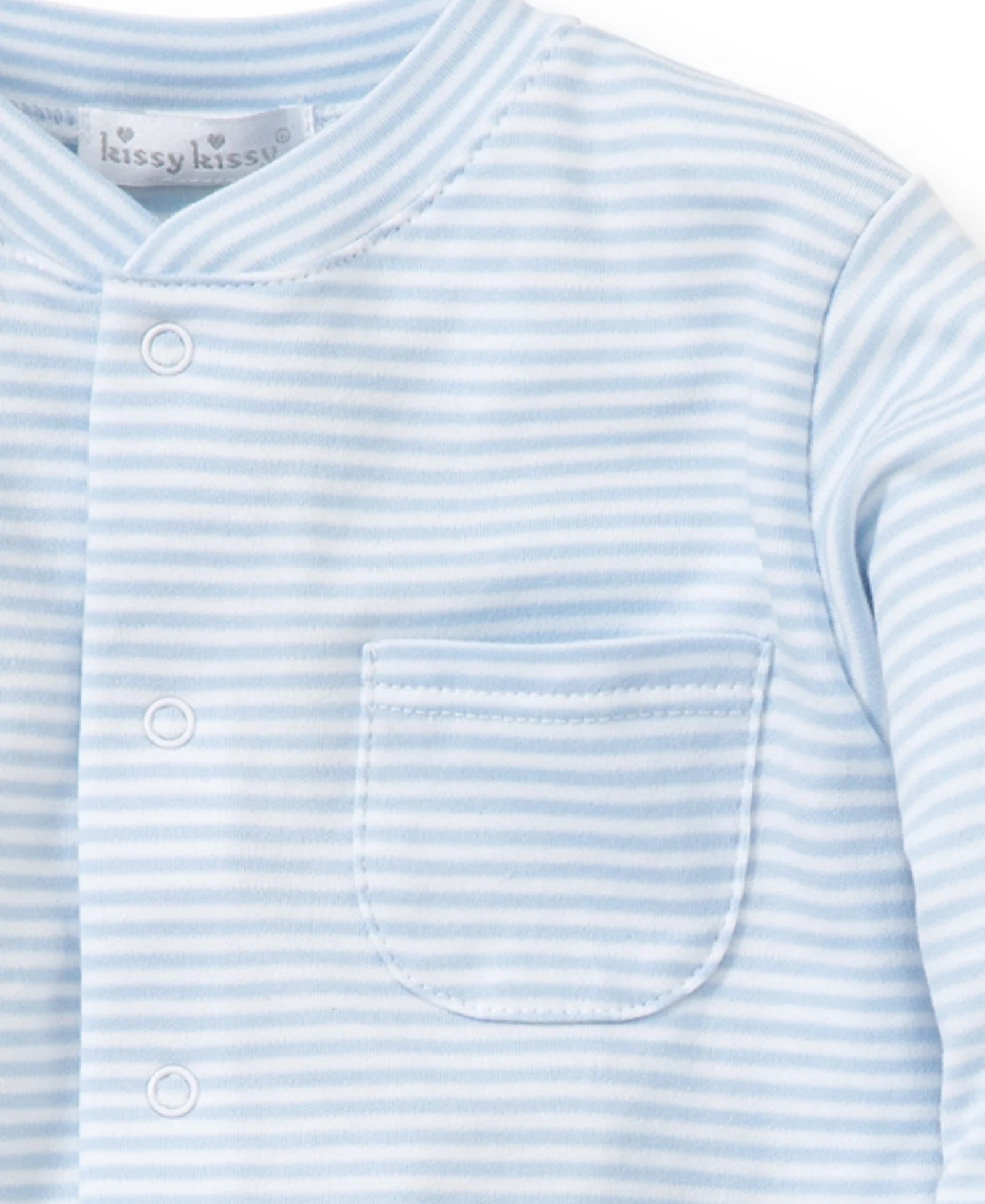Kissy Light Blue Stripe Footie