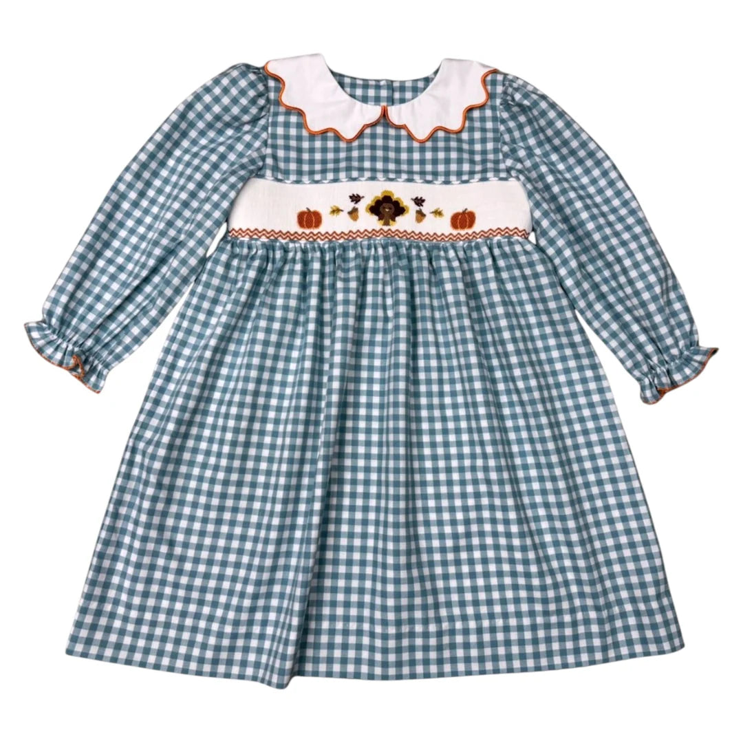 Thankful Turkey Scalloped Dress