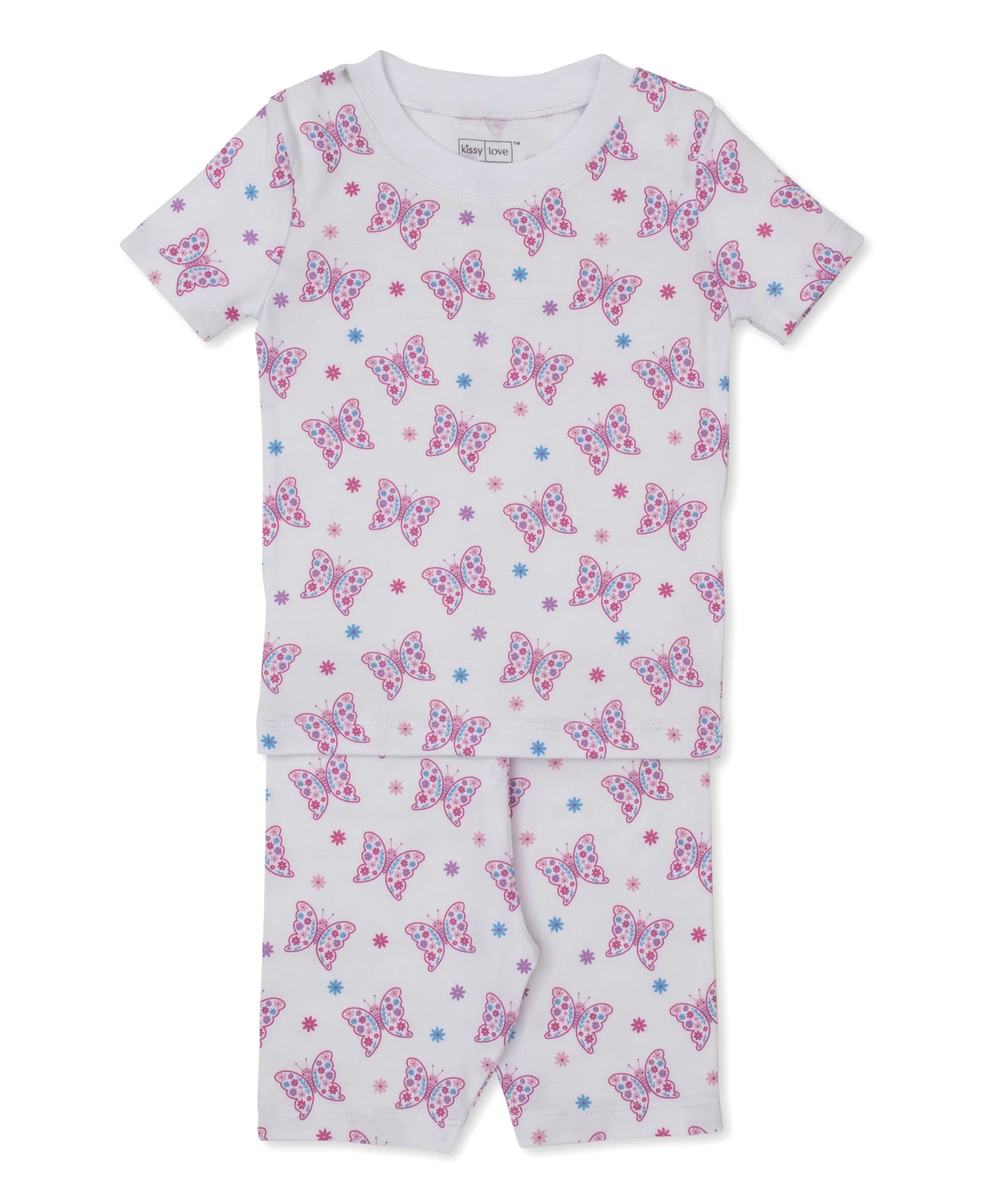 Pink Flutterby Flowers SS PJ Short Set