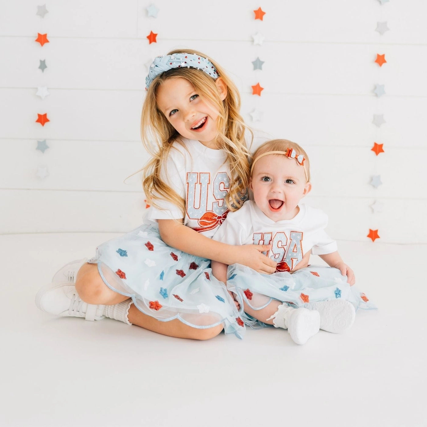 USA Stars & Bow Patch Romper