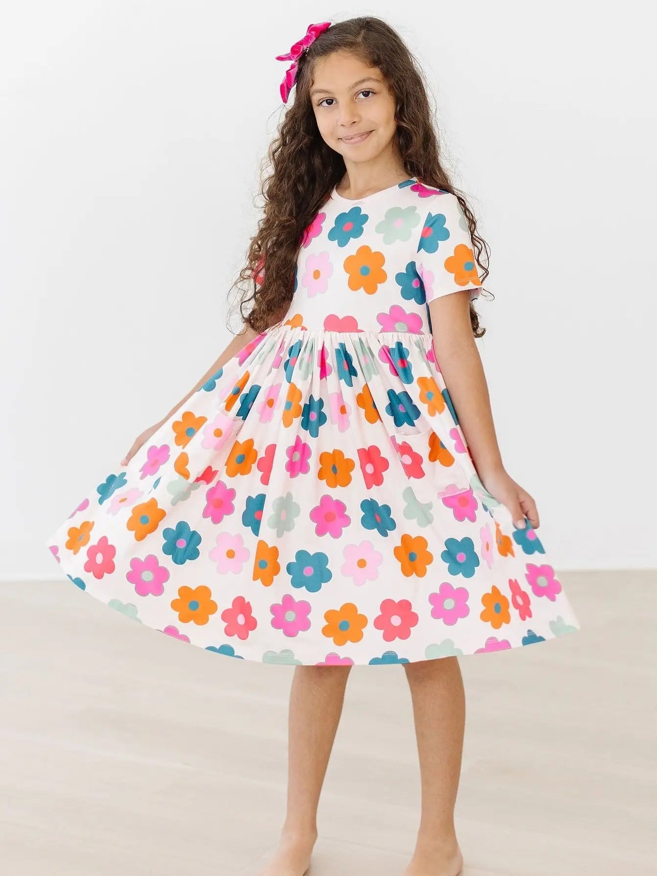Retro Floral S/S Pocket Twirl Dress